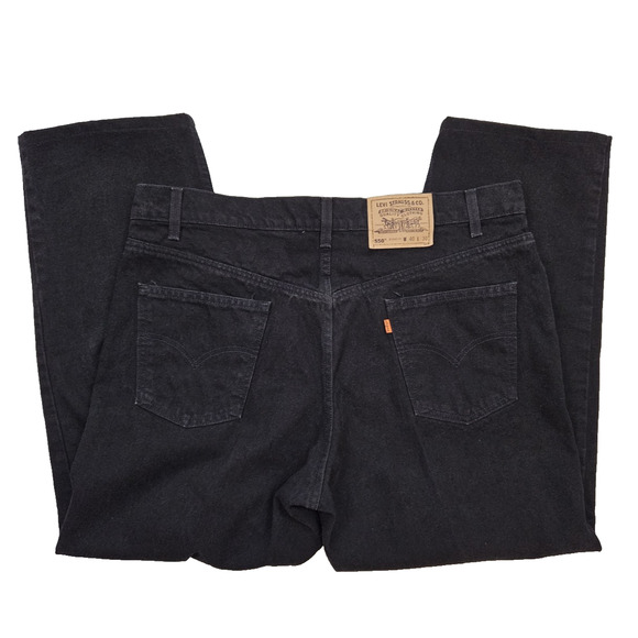 Vintage Levi's 550 Orange Tab Jeans W40 L30 Black Relaxed Fit 1989 USA Puerto Ri - Picture 1 of 11